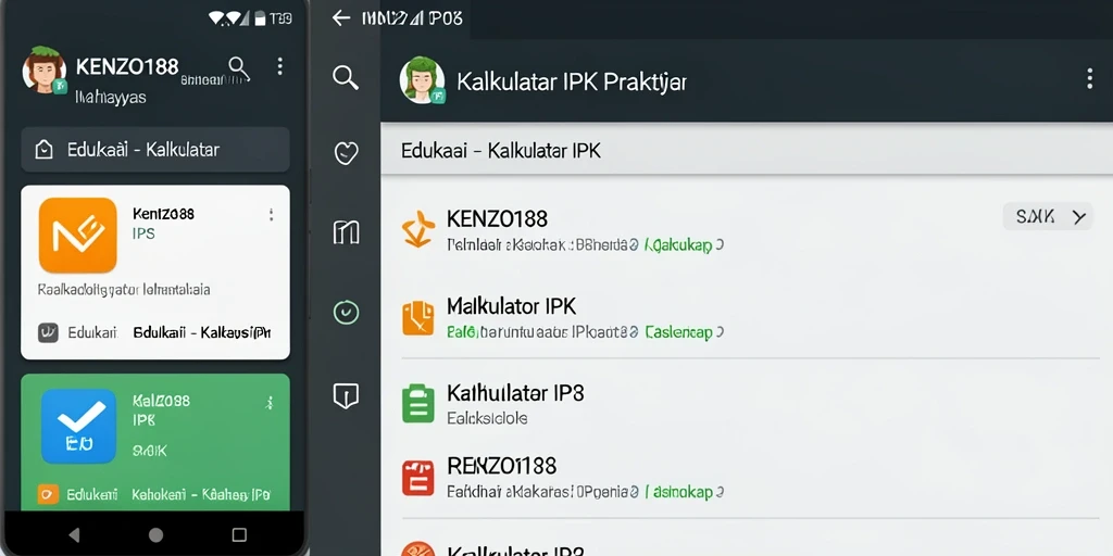 Tampilan antarmuka KENZO188 dengan fitur Kalkulator IPK yang user-friendly.