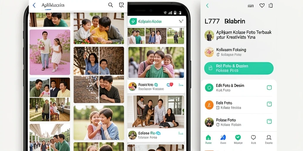 Antarmuka pengguna L777 yang menarik untuk membuat kolase foto.