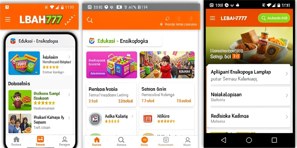 Tampilan antarmuka aplikasi LEBAH777 yang menarik dan informatif.
