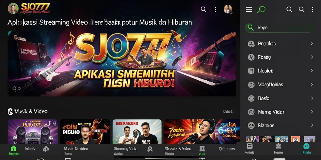 Antarmuka aplikasi SJO777 yang ramah pengguna untuk Streaming Video.